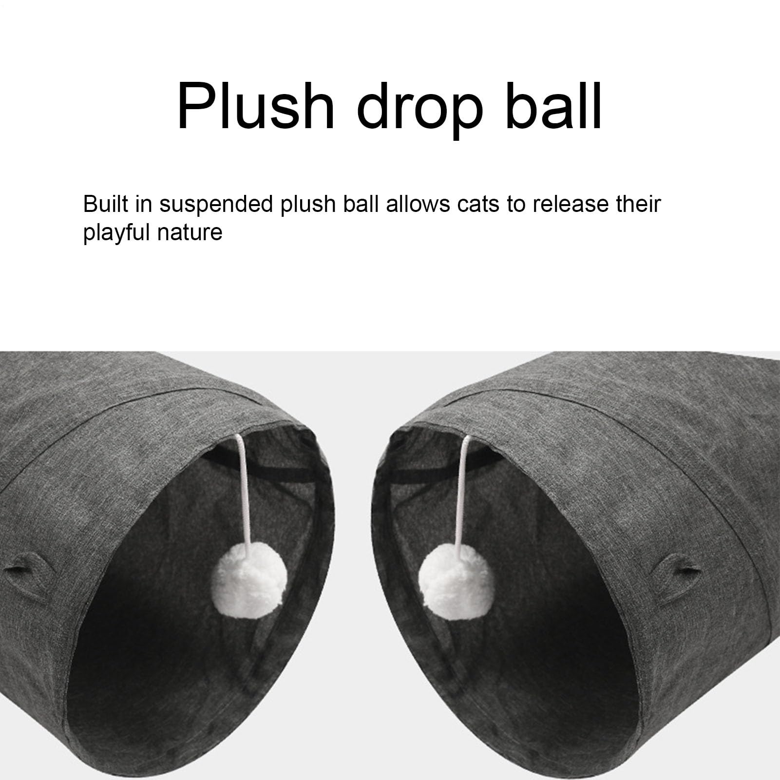 Tunnel Animal Pliable - Tunnel de Lapin, Boule Suspendue, Grand Jouet pour
