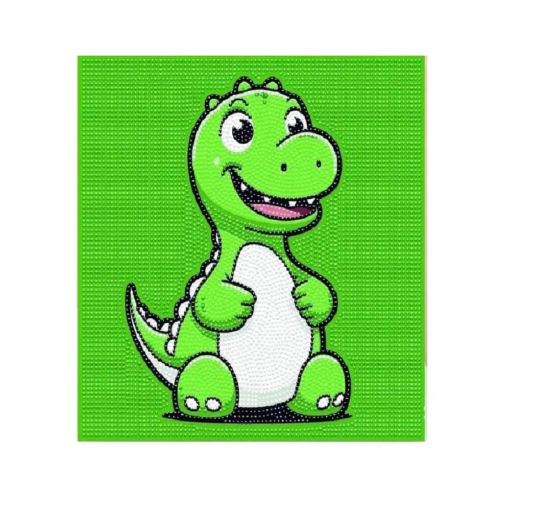 KRAFTMASTERS®DIY 5D Glow in Dark Diamond Art Kit for Diamond Painting for Kids Dinasour Diamond Painting Kit with Frame & Tool Art Craft DIY Desk Decoration for Kids-image-21