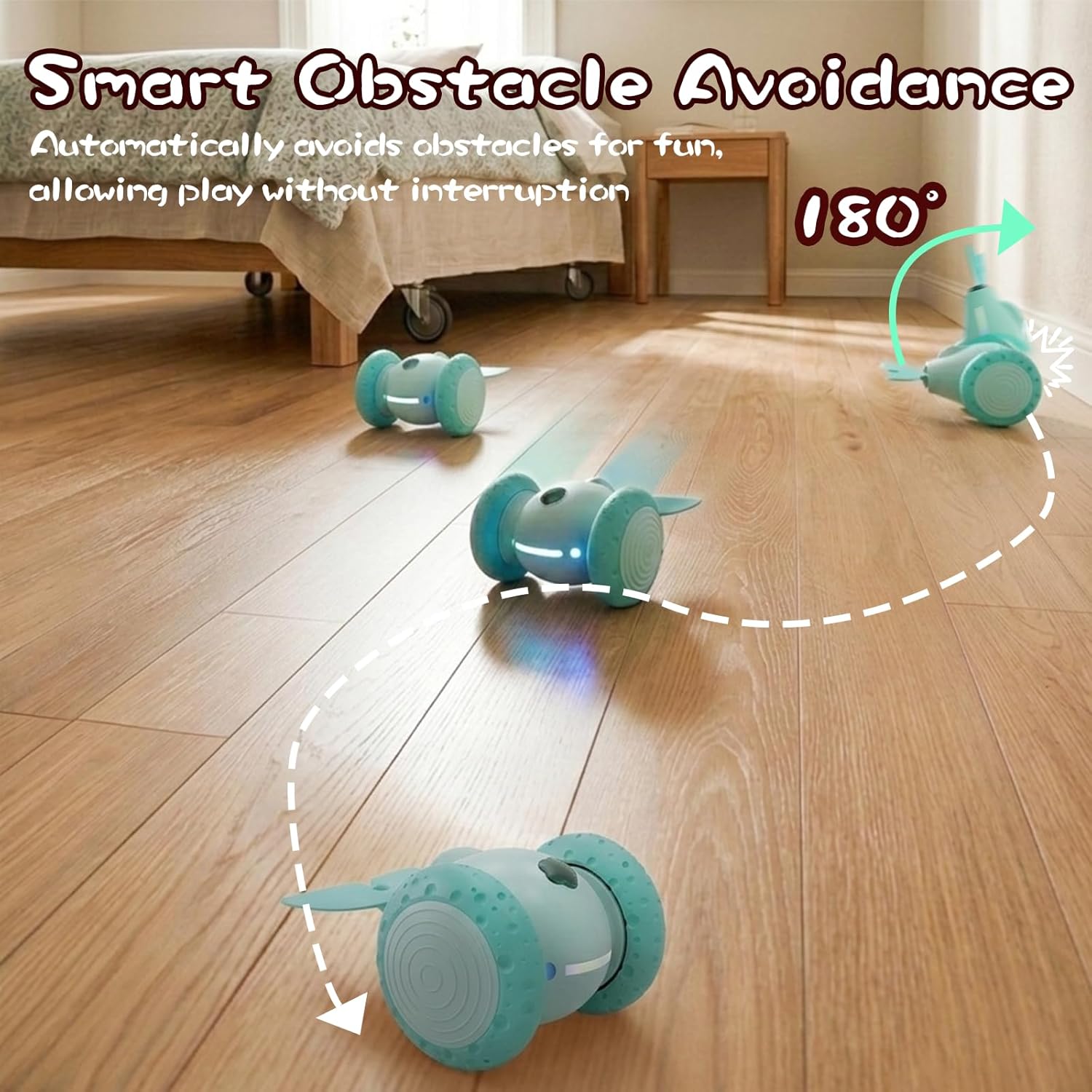 Puffluv Interactive Cat Toys, Automatic Moving Mouse Toy for Indoor Cats, Remote Control Cat Toys with LED Lights,Rechargeable Electric Kitten Toy USB Charging(Yellow)