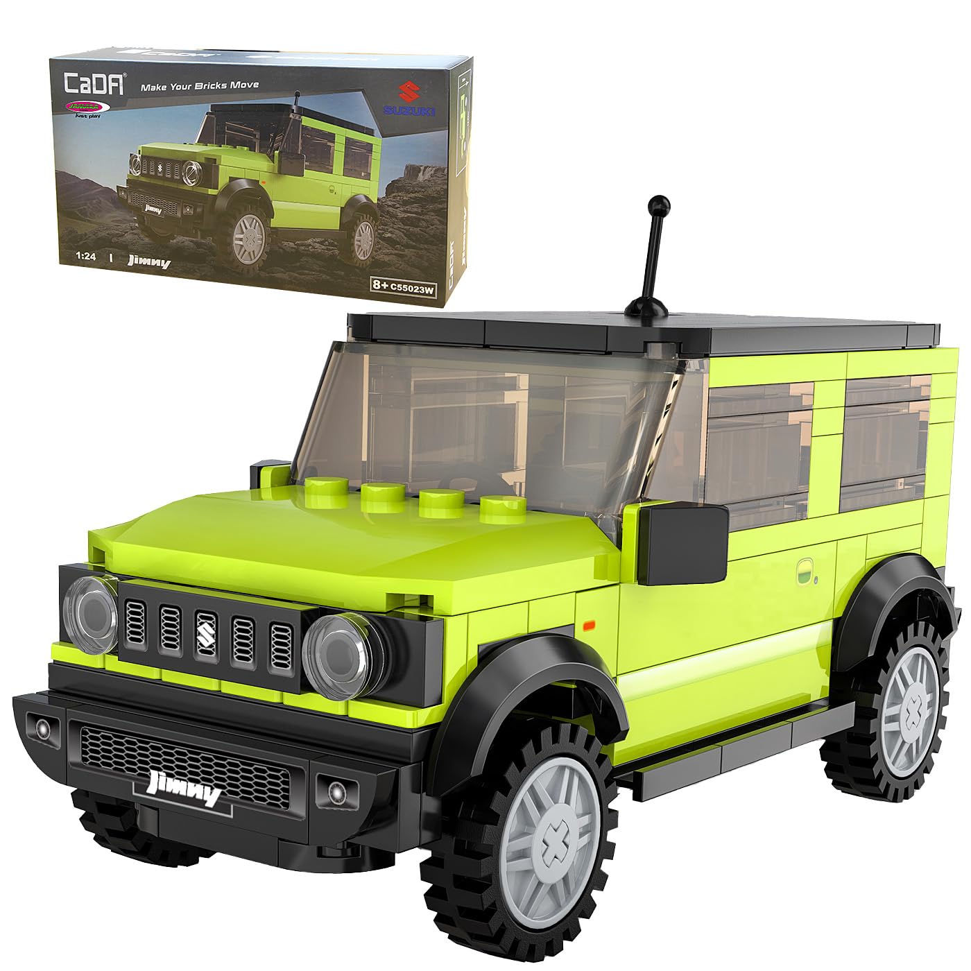 JAMARA 402865 CADA Suzuki Jimny 1:24 Bricks, Children's Technology Toy from 8 Years, Gift for Kids, Set of Clamping Blocks, Promotes Fine Motor Skills and Technical Understanding