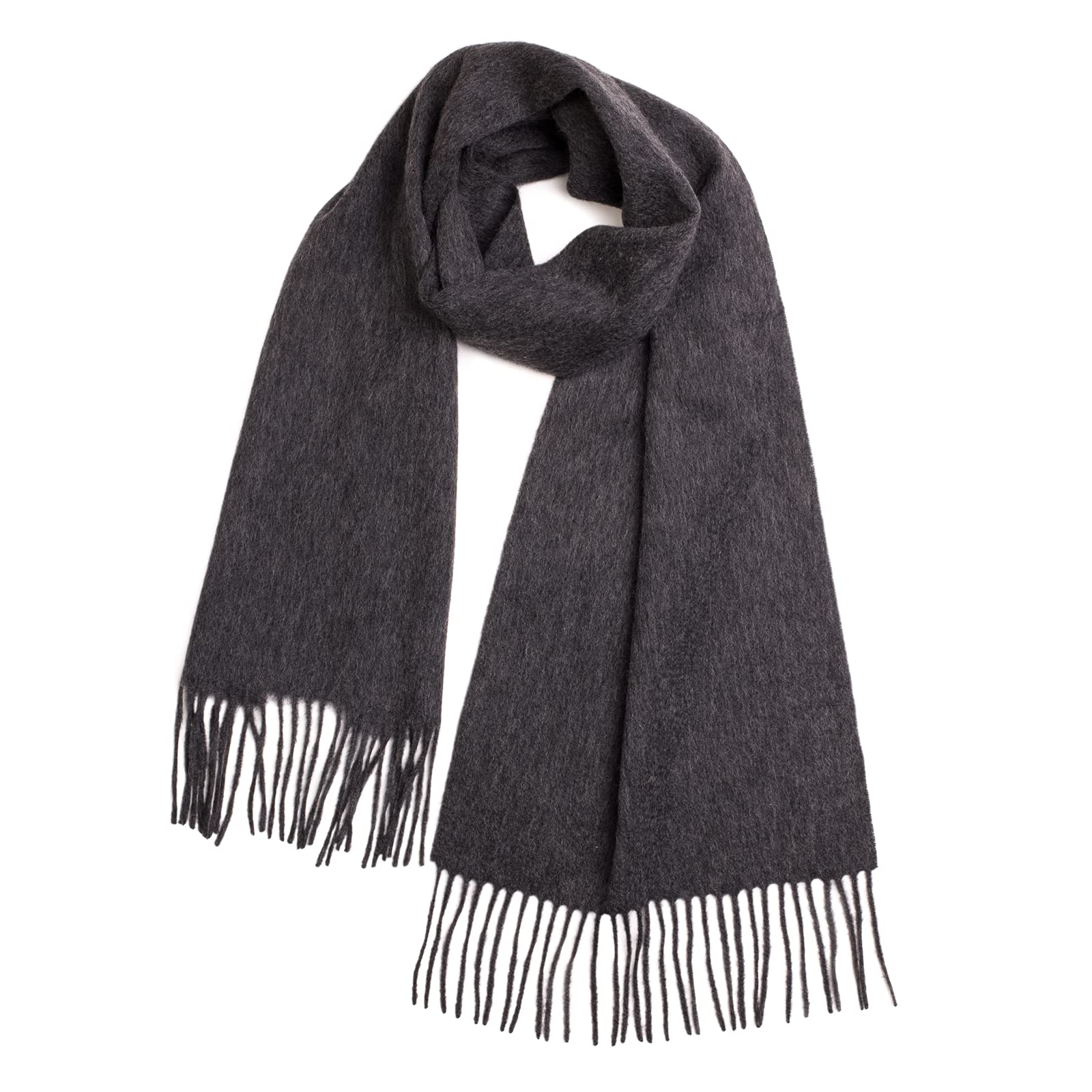 Mooilo - 100% puro cashmere - Luxury Fashion, sciarpa da uomo, cashmere, sciarpa in cashmere, colore beige, 30 cm, design made in Germany, grigio scuro, Taglia unica