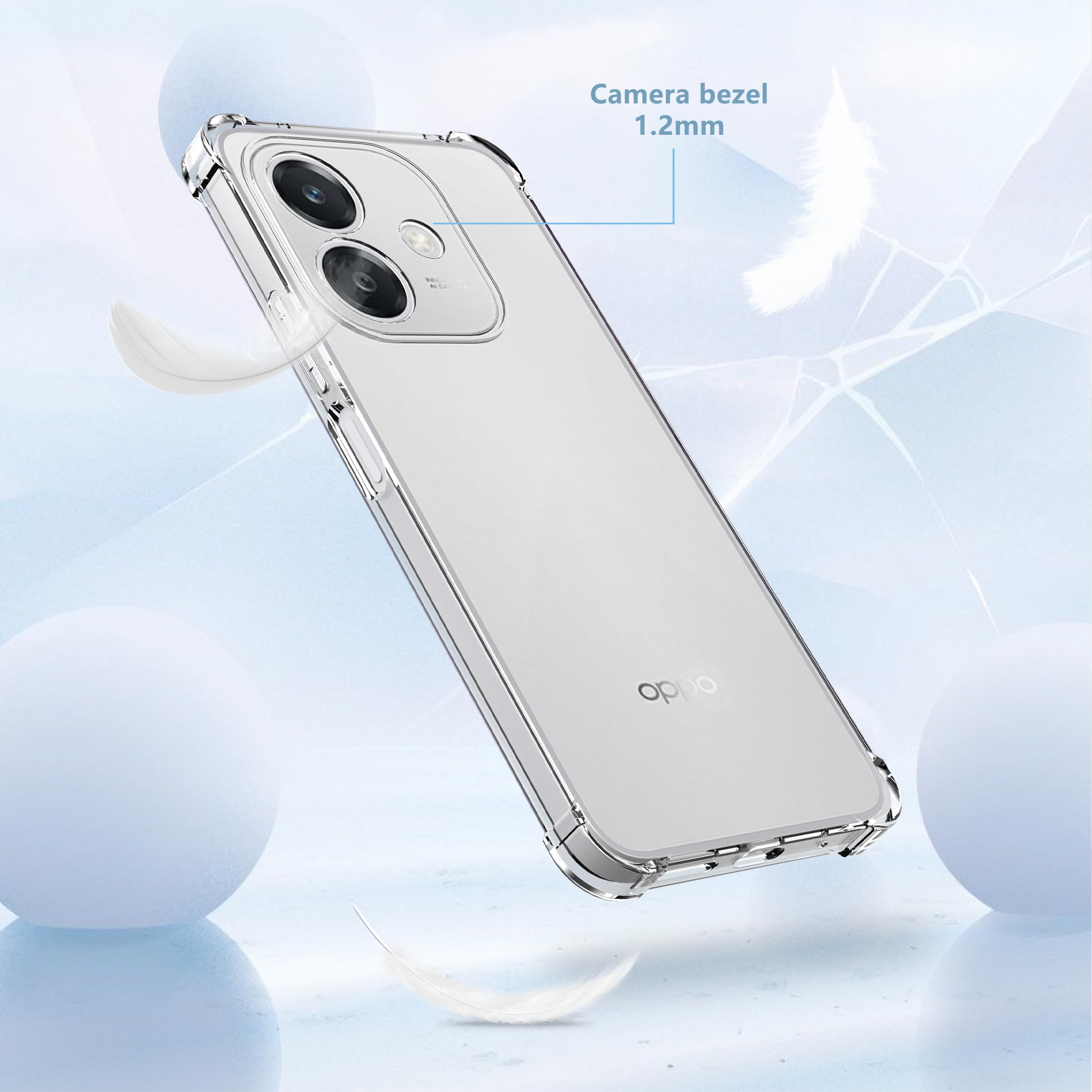 Dedux Custodia Cover per Oppo A17, Custodia in Vetro Temperato Cielo