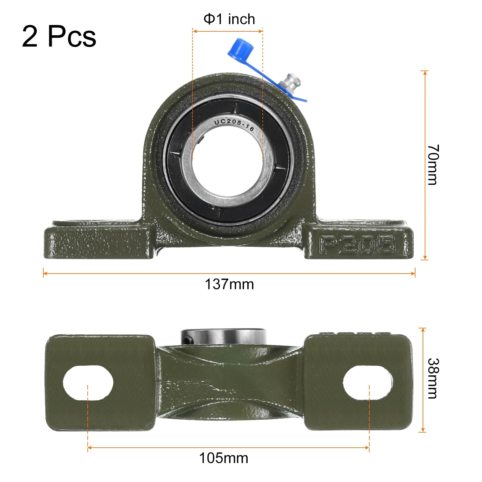 Captive Aire UCP205 16 AH SP4 Pillow Block Bearing, 1" | Parts Town - View #12