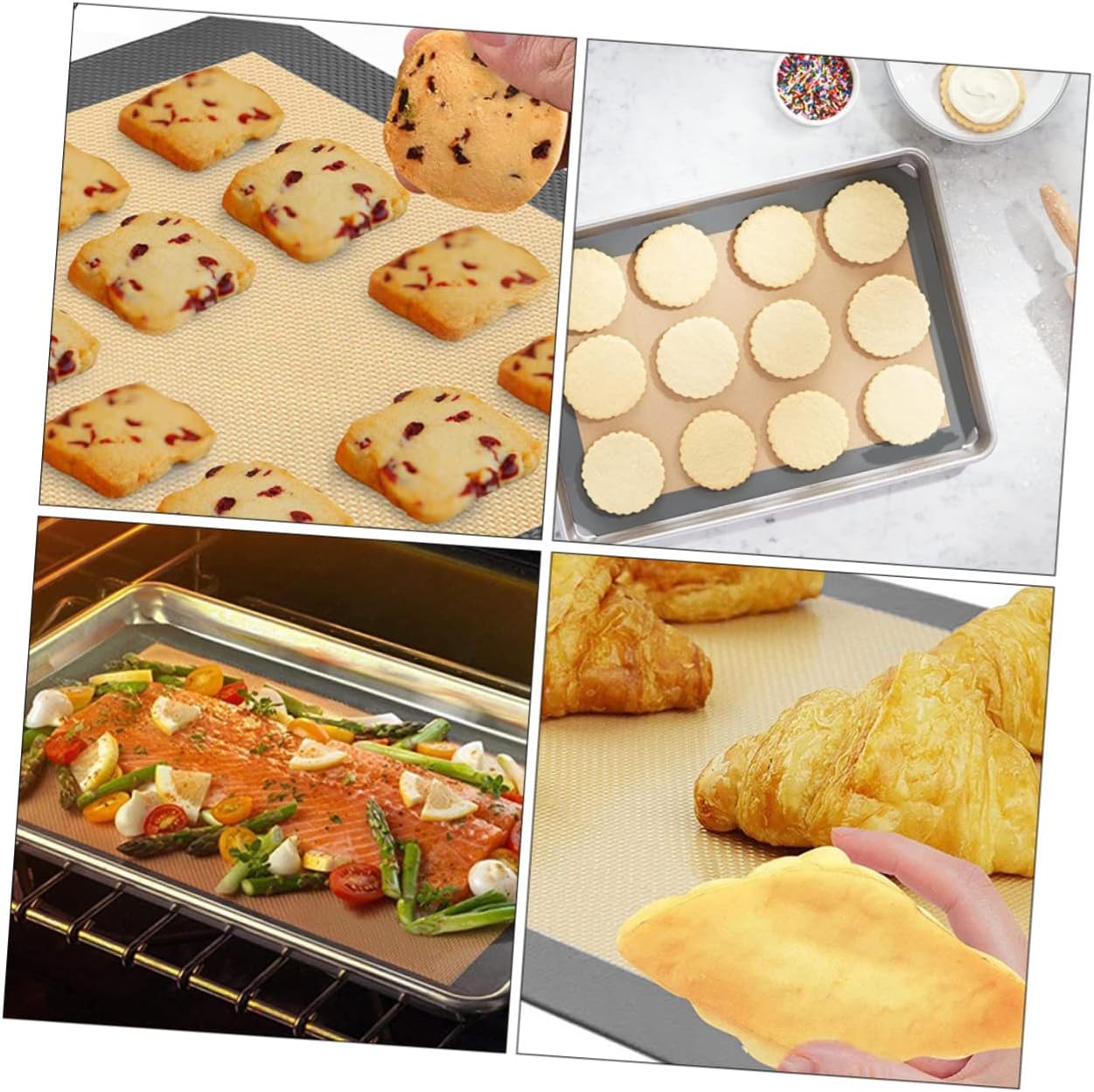 3 個シリコンベーキングマットガラス耐熱皿パンパンパンテフロン加工耐熱皿ノンスティックバーベキューグリルマットテフロン加工バーベキュ