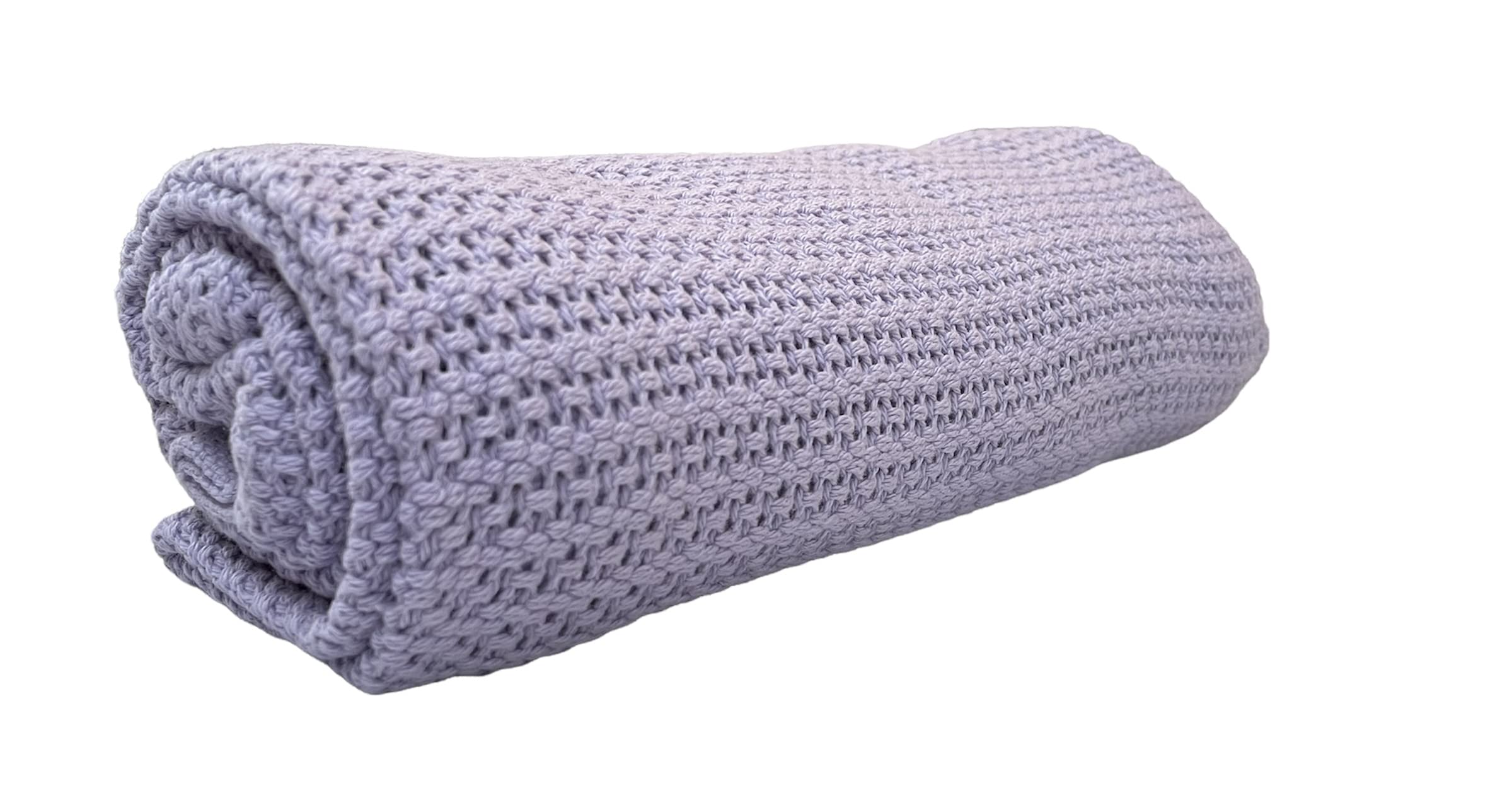 DUDU N GIRLIE Cot Blanket, 100% Pure Cotton Extra Soft Cellular Nursey Baby Toddler Blanket - Image 3