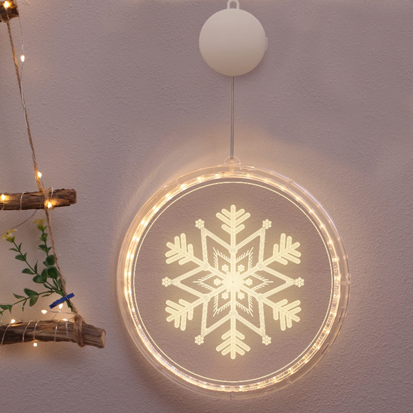 FUFRE 16cm Weihnachtsdeko Fenster Beleuchtet Batterien, LED 3D Nachtlicht Nachttischlampe Mit Fernbedienung & Smart Touch Bester Geburtstag Für Weihnachtliche (3-teiliges Set)