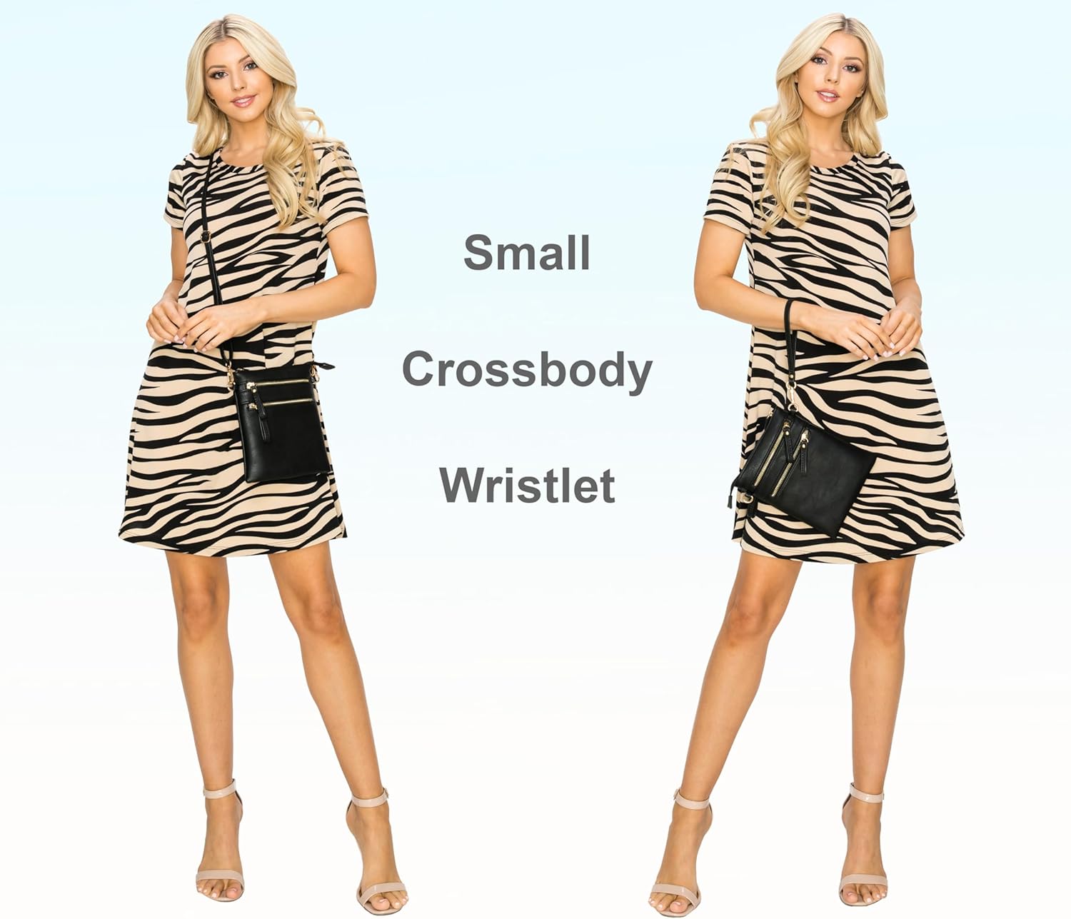 Solene Small Crossbody Bag for Women, Multi Zip Pockets with Detachable Wristlet, Lightweight Travel Purse, Cell Phone Pouch - Image 8