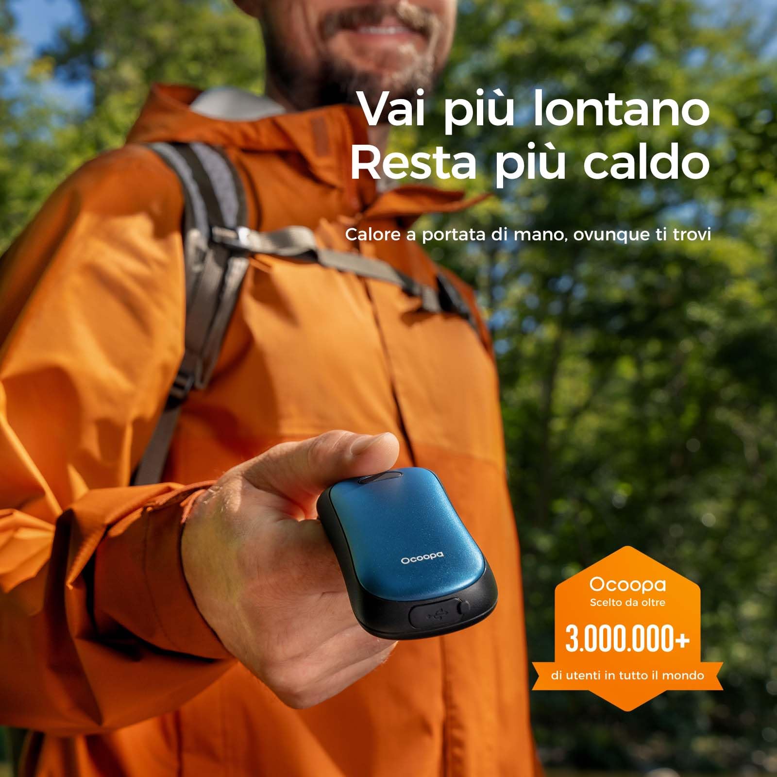 OCOOPA Scaldamani ricaricabili 2 pezzi magnetici,IP45 resistenti all'acqua, scaldamani elettrici 6000 mAh, calore 18 ore, riscaldatore tascabile portatile, regali per esterni, golf, campeggio, Urban