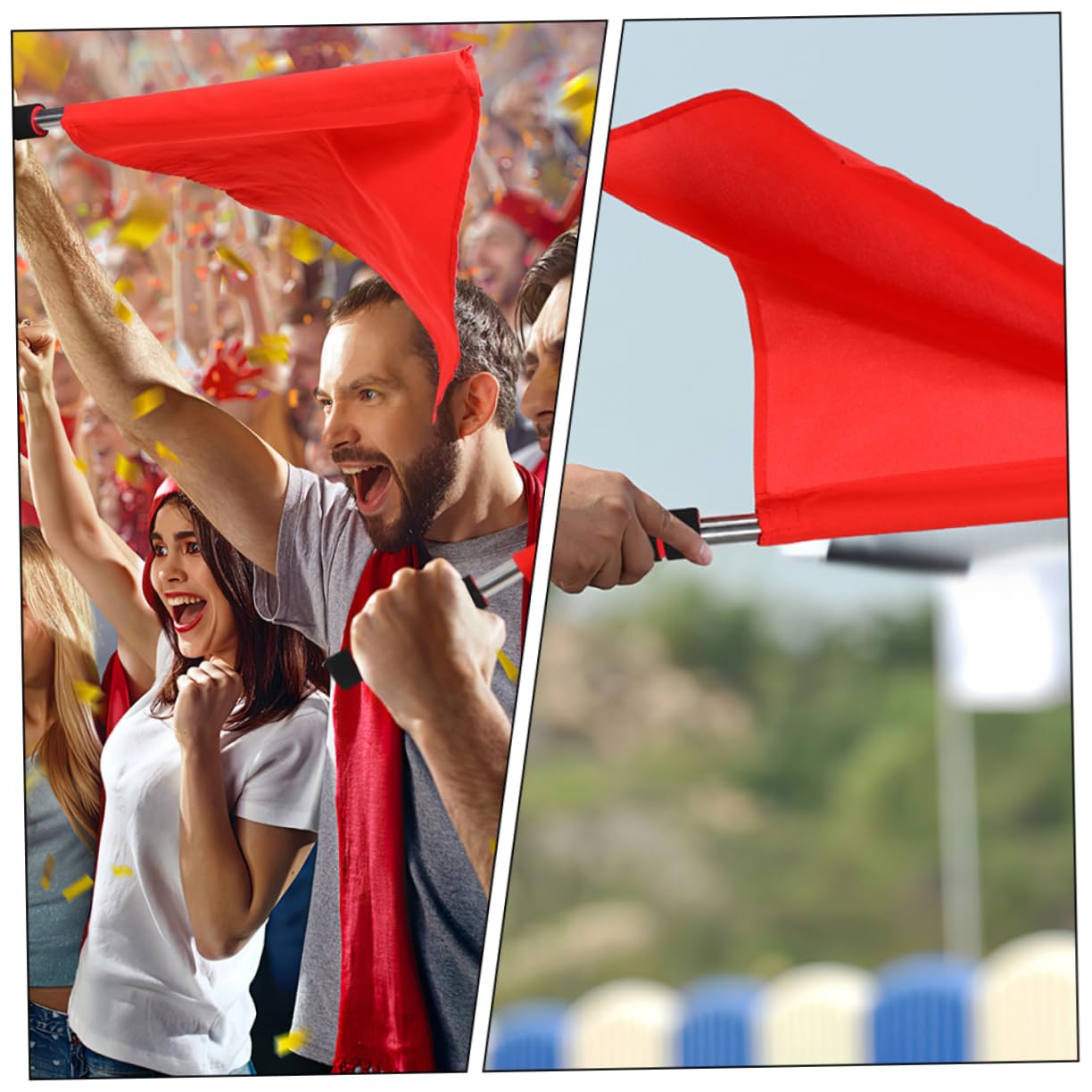 TOYANDONA 4 Ensembles Drapeaux Drapeaux De Main Pour Arbitre Avertissement Accessoires Pour Événements Compétitions 3 Pièces * 4