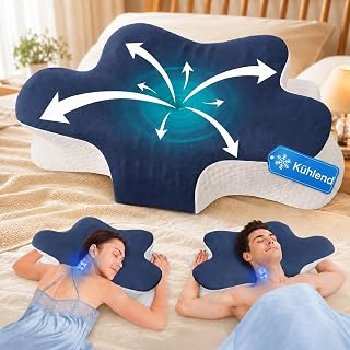 Orthopädisches Nackenstützkissen gegen Nackenschmerzen, Ergonomisches Memory Foam Kopfkissen, Höhenverstellbares Schmetterlingskissen mit kühlendem Bezug für Seiten-, Kissen-Vorlagen