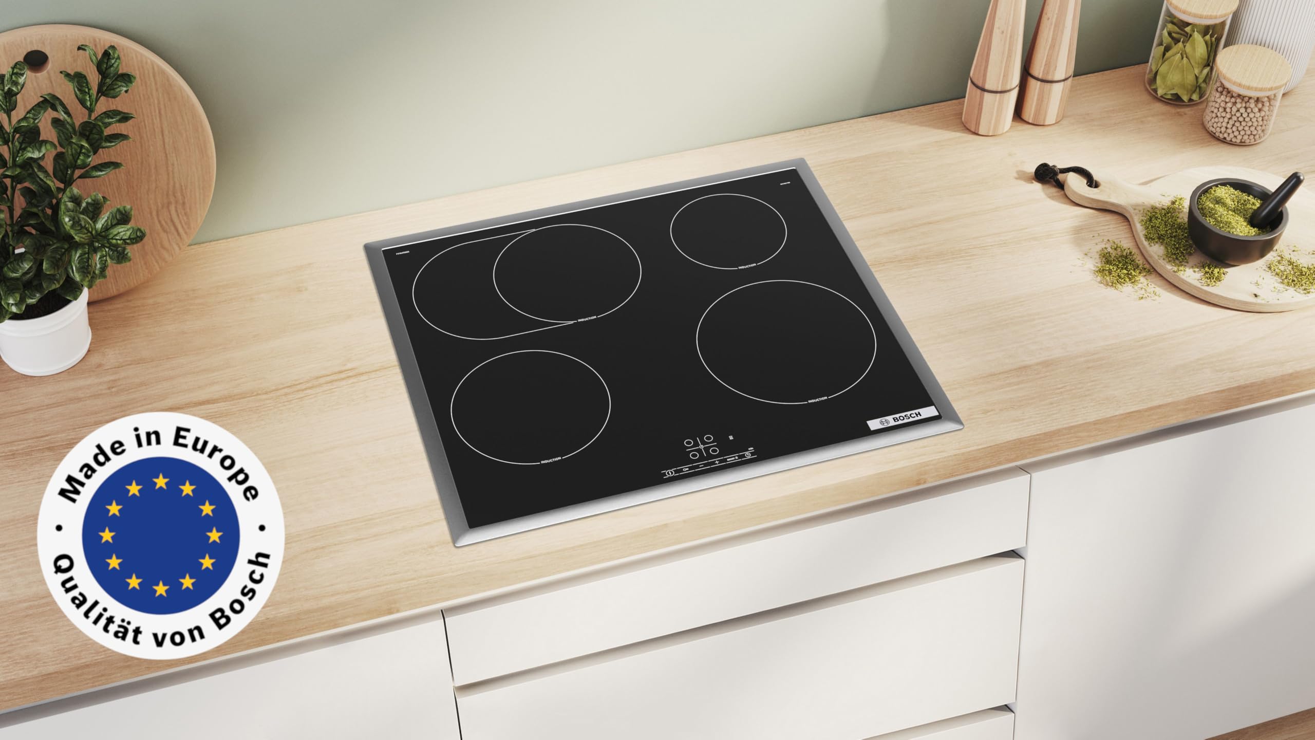 Bosch Serie 4 PIF64RBB5E Induktionskochfeld 60 cm TouchSelect PowerBoost Schwarz