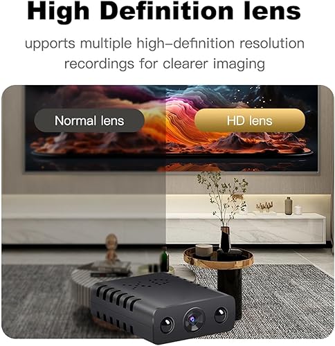 Miniatura 3 de Nueva Mini Cámara de Seguridad WiFi, Negra, Cámara de Vigilancia 1080P HD para Interiores con Visión Nocturna, Detección de Movimiento, Control por