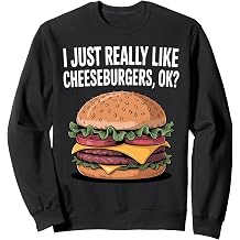 Funny Cheeseburger Art For Men Women Kids Hamburger Burger Sweatshirt