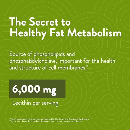 Miniatura 4 de Swisse Cápsulas blandas de lecitina de soja de 1200 mg | Mantiene la salud y la función hepática * | Apoya el metabolismo de las grasas * |