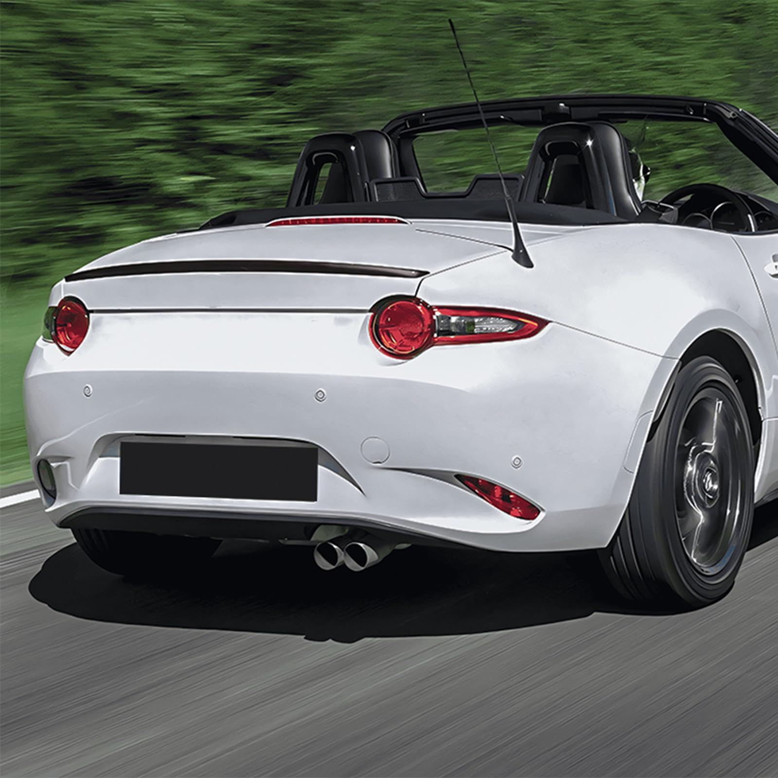 Alerón Trasero para Maletero para Mazda MX-5 Miata ND 2016-2025 Aspecto de Fibra de Carbono Negro Brillante