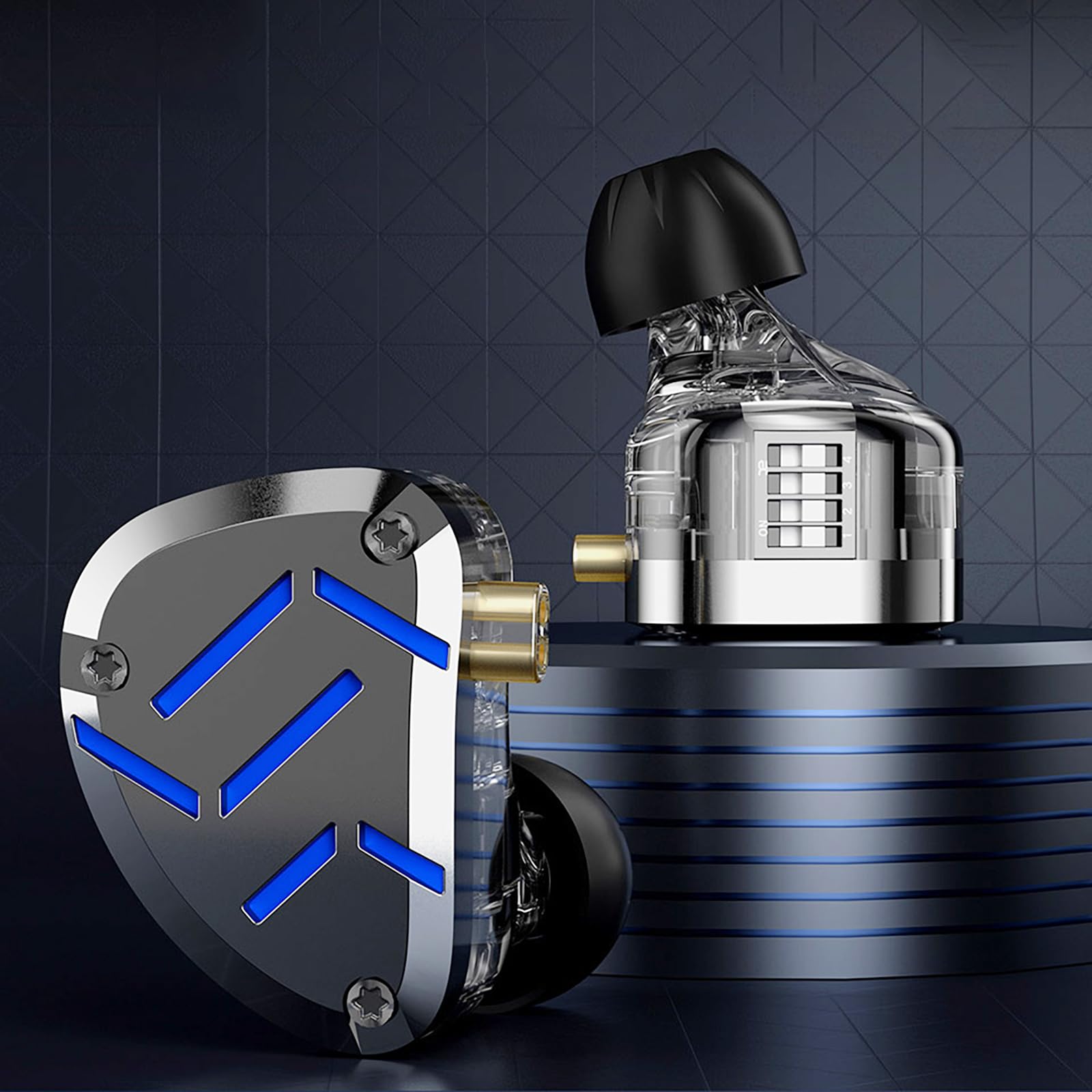 Amazon.co.jp: KZ ZAT 8BA+1DDハイブリッド型チューニング調整可能な