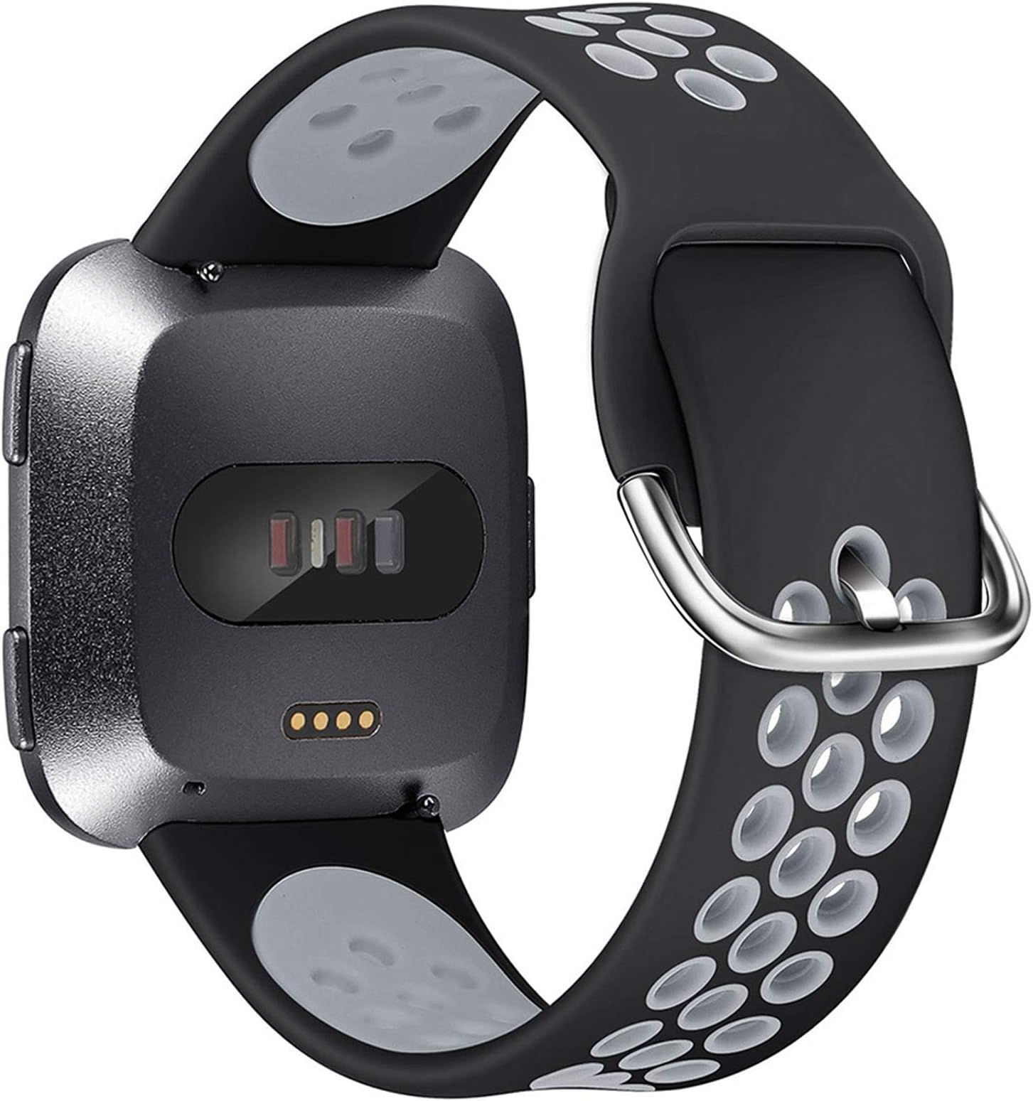 XIMU Sport Bands Compatible with Fitbit Versa/Versa 2 / Versa Lite, Soft Silicone Waterproof Breathable Sport Watch Strap Replacement Wristband Accessories Women Man for Versa Smart Watch