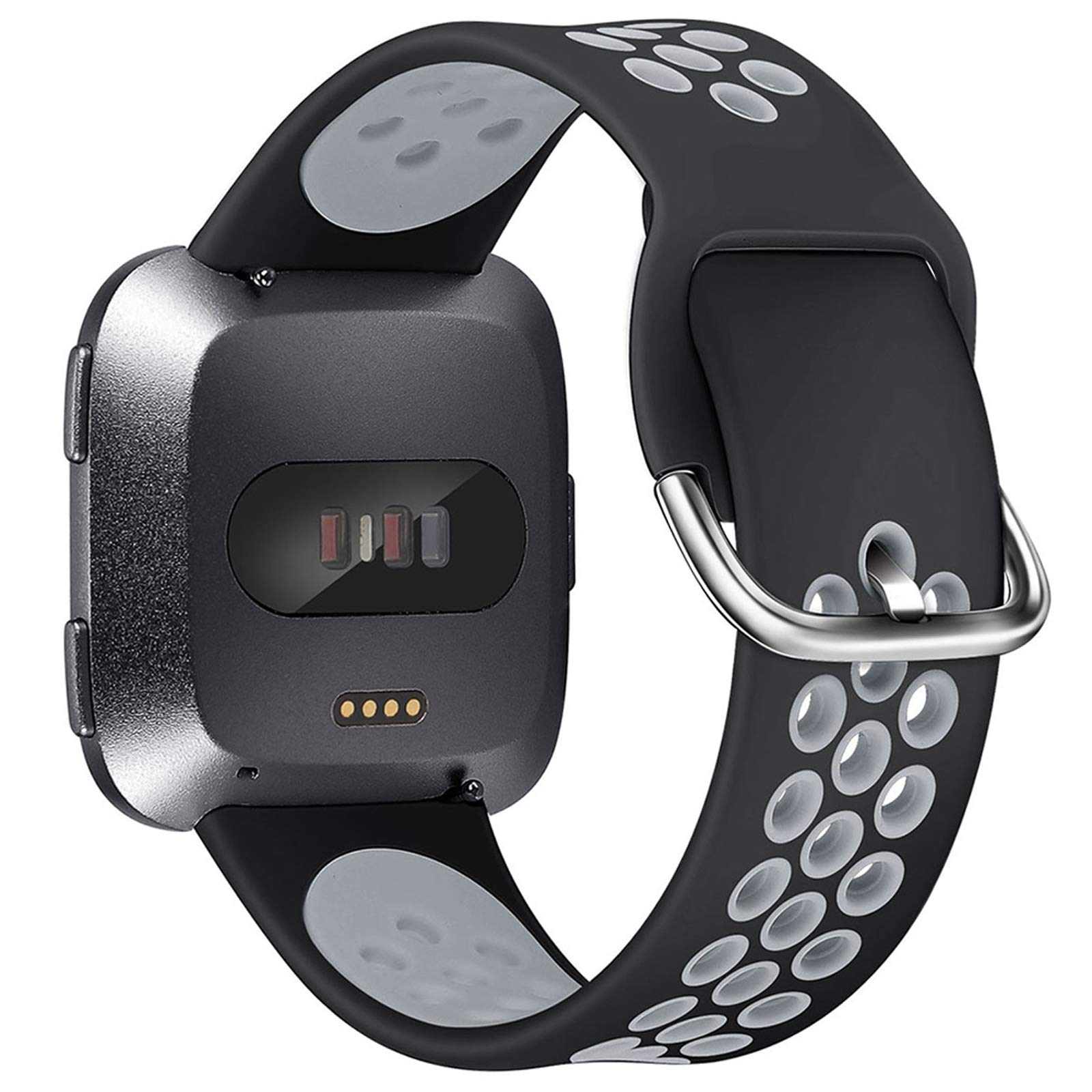 XIMU Sport Bands Compatible with Fitbit Versa/Versa 2 / Versa Lite, Soft Silicone Waterproof Breathable Sport Watch Strap Replacement Wristband Accessories Women Man for Versa Smart Watch