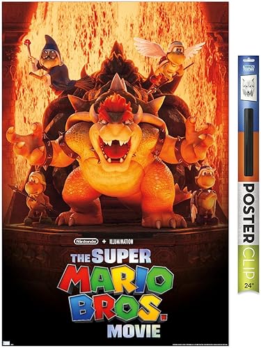 Trends International The Super Mario Bros. Movie - Póster de pared de Bowser's World Key Art