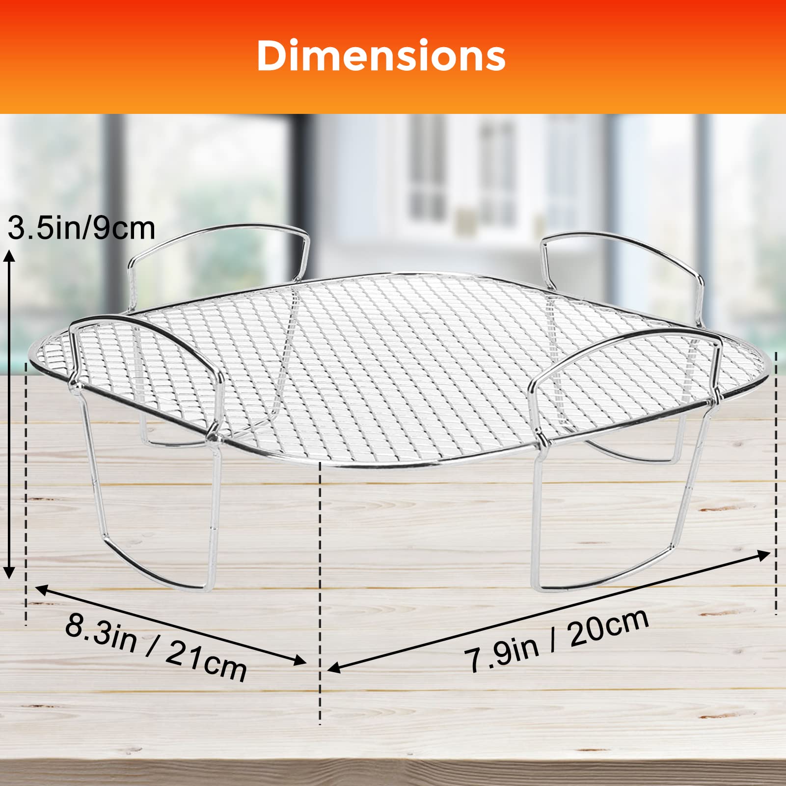 Cesta para freidora de aire para horno Nuwave, cesta de parrilla de acero inoxidable, juego de cesta de malla antiadherente, bandeja para freidora de aire, cesta para asar