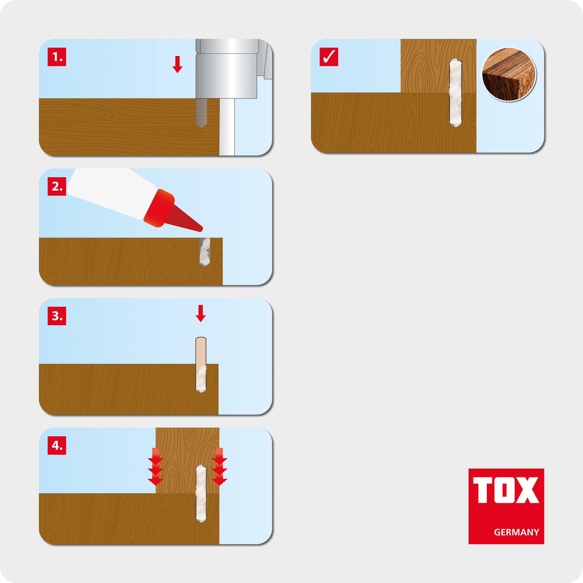 TOX Flachdübel Biscuit Wood XL Set aus Buche, 3 Größen: P0, P10 und P20 (jeweils 250 Stück), großer Vorrat, Holz-Set für stabile Holzverbindungen, 4 mm Nutbreite, 750-tlg., 015909016