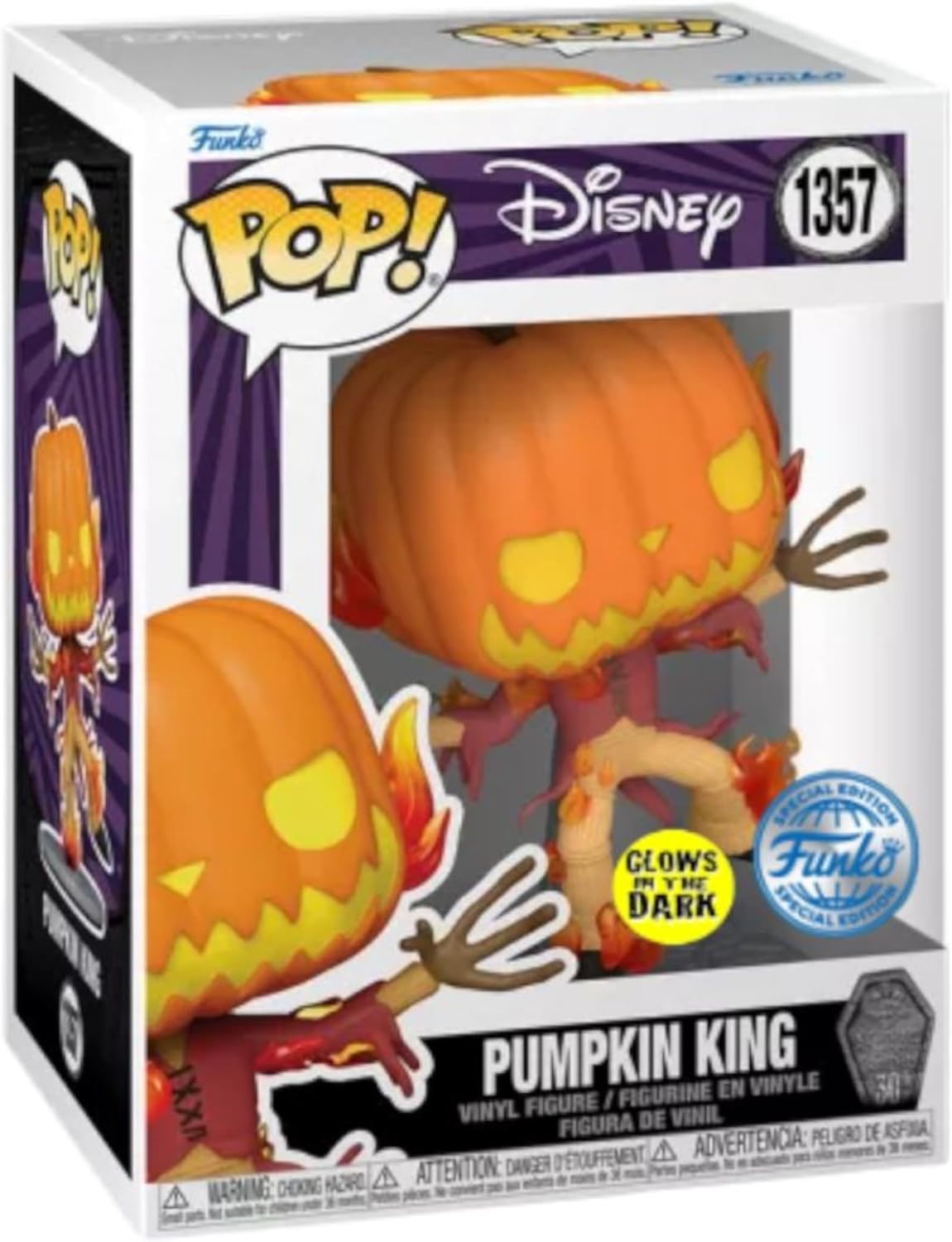 Funko Pop! Disney: The Nightmare Before Christmas - Pumpkin King 1357 Special Edition Glow in the Dark