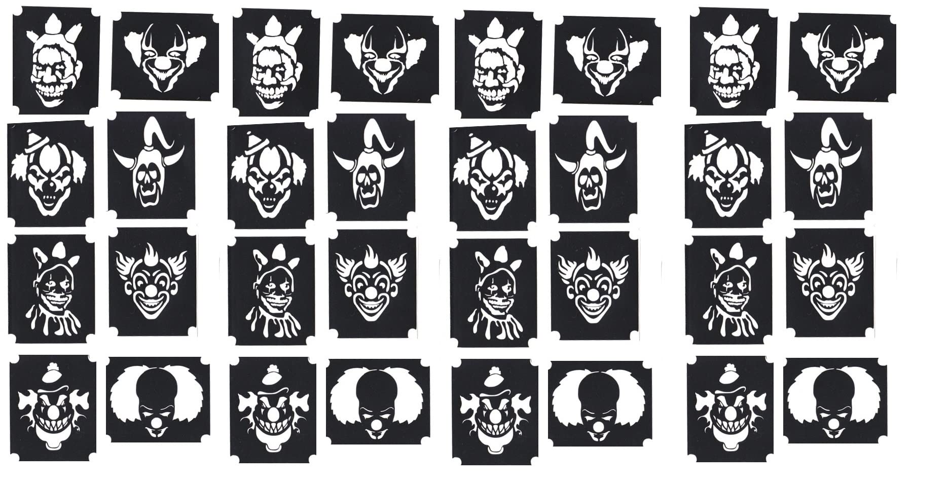 Kaz Creations Evil Clown Glitter Airbrush Stencils Clown Circus Collection (Evil Clown Glitter Airbrush Stencils)