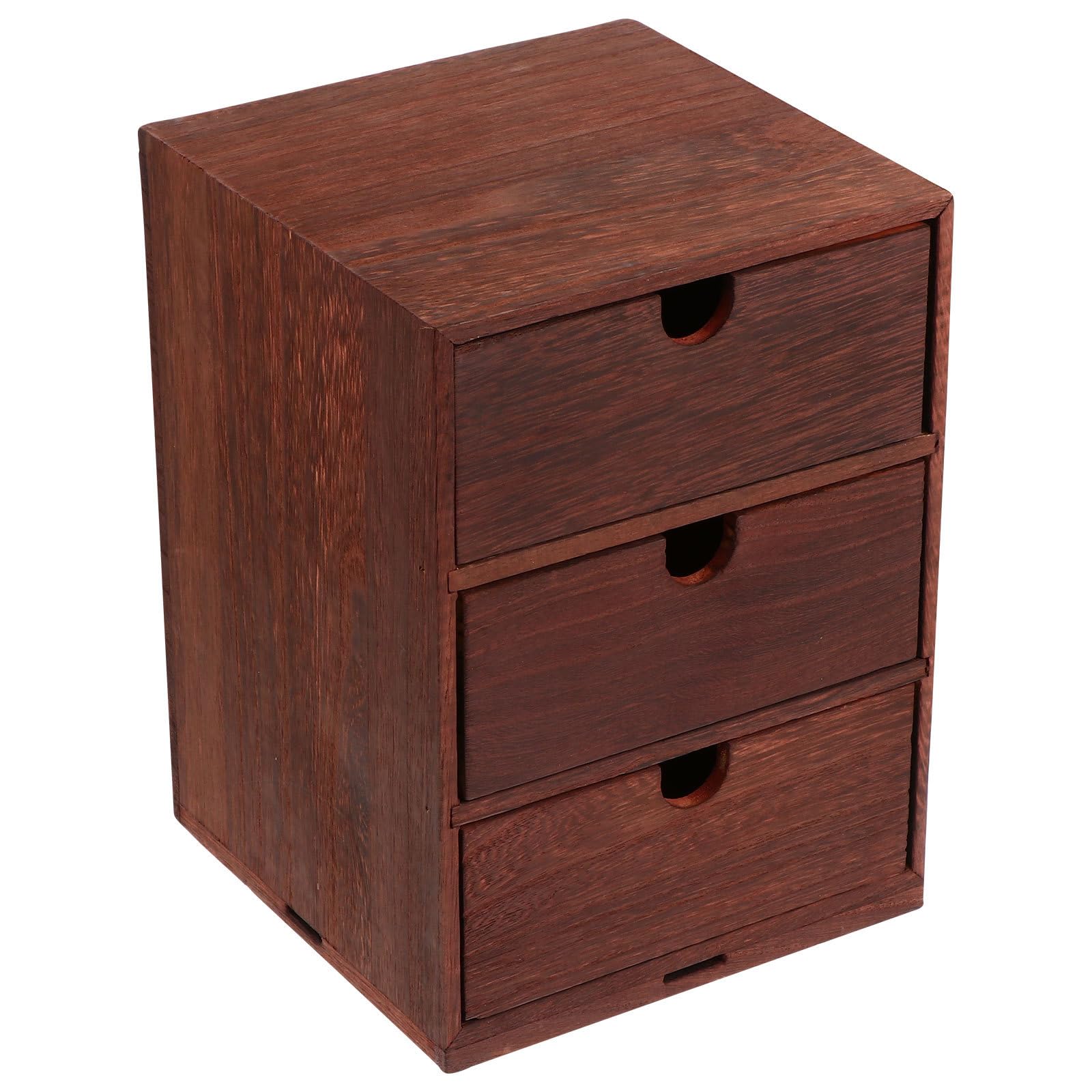 Outanaya Scatola di Legno a Cassetto Vintage a Tre Strati, Contenitore Desktop Compatto e Resistente per Cosmetici, Cancelleria e Organizzazione Casa e Ufficio