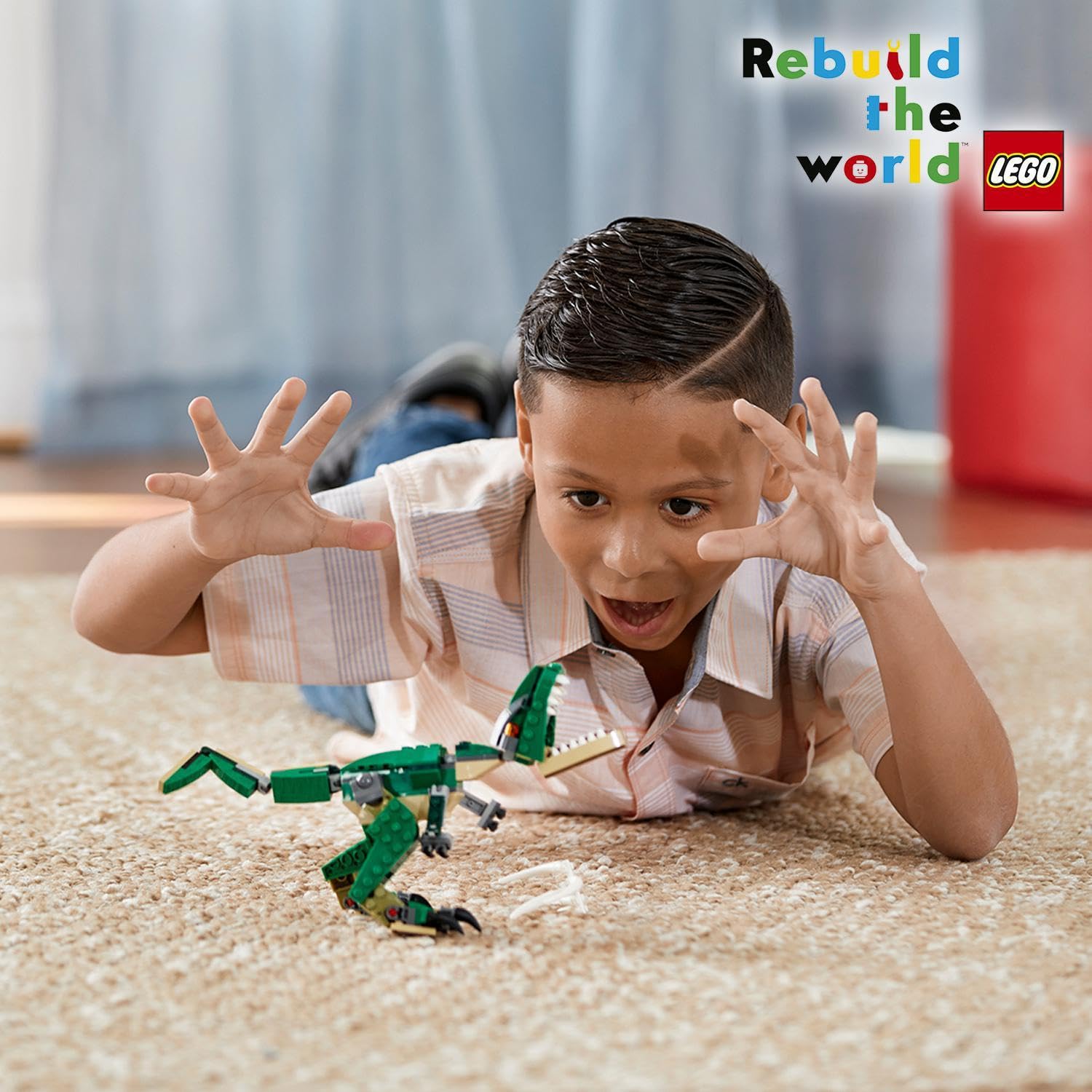 LEGO 31058 Creator 3en1 Grandes dinosaurios, Set de Construcción, T-Rex, Pterodáctilo y Triceratops, Animales de Juguete para Niños Entre 7 y 12 Años