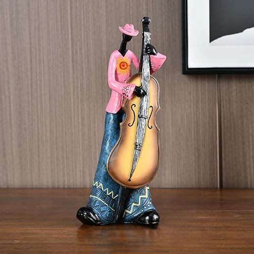Nostalgic Jazz Guitarist Figurine, Resin Retro Guitar Player Sculpture Home