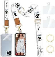 Vista 40 de Cordón cruzado para teléfono celular con correa para la muñeca, cordones de tortuga marina para alrededor del cuello, muñequera con correa ajustable