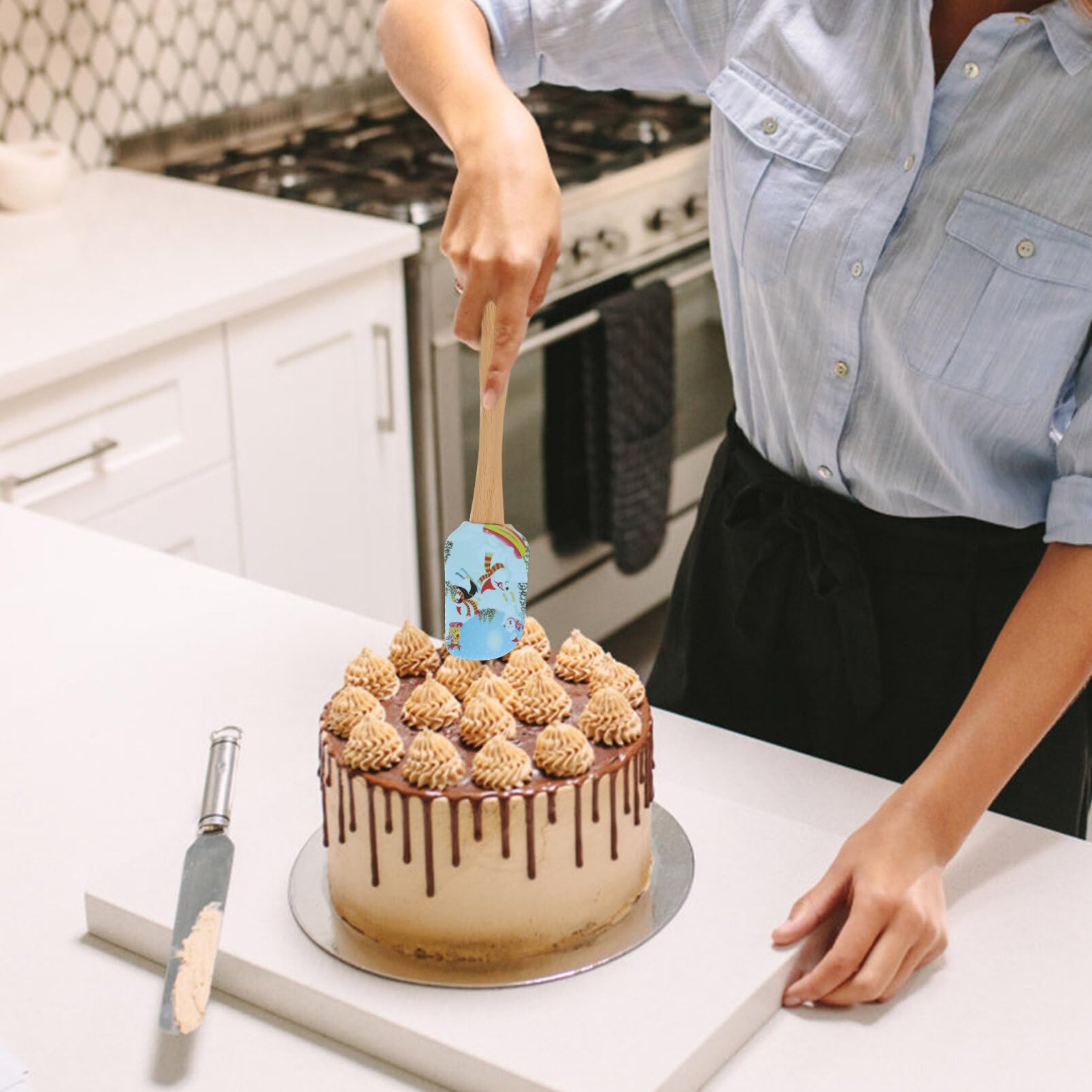 Ciieeo 4piezas Espátula De Silicona Para Mantequilla y Espátula Para Mermelada Para Hornear Pasteles Navideños Utensilios De Cocina Para Repostería