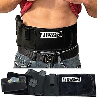 Belly Band Holster for Concealed Carry | Neoprene Waist Band Handgun Carrying System w/Mag Pouch | IWB Holster | Universal Holster for Pistols | Best Retention - Bear Armz Tactical