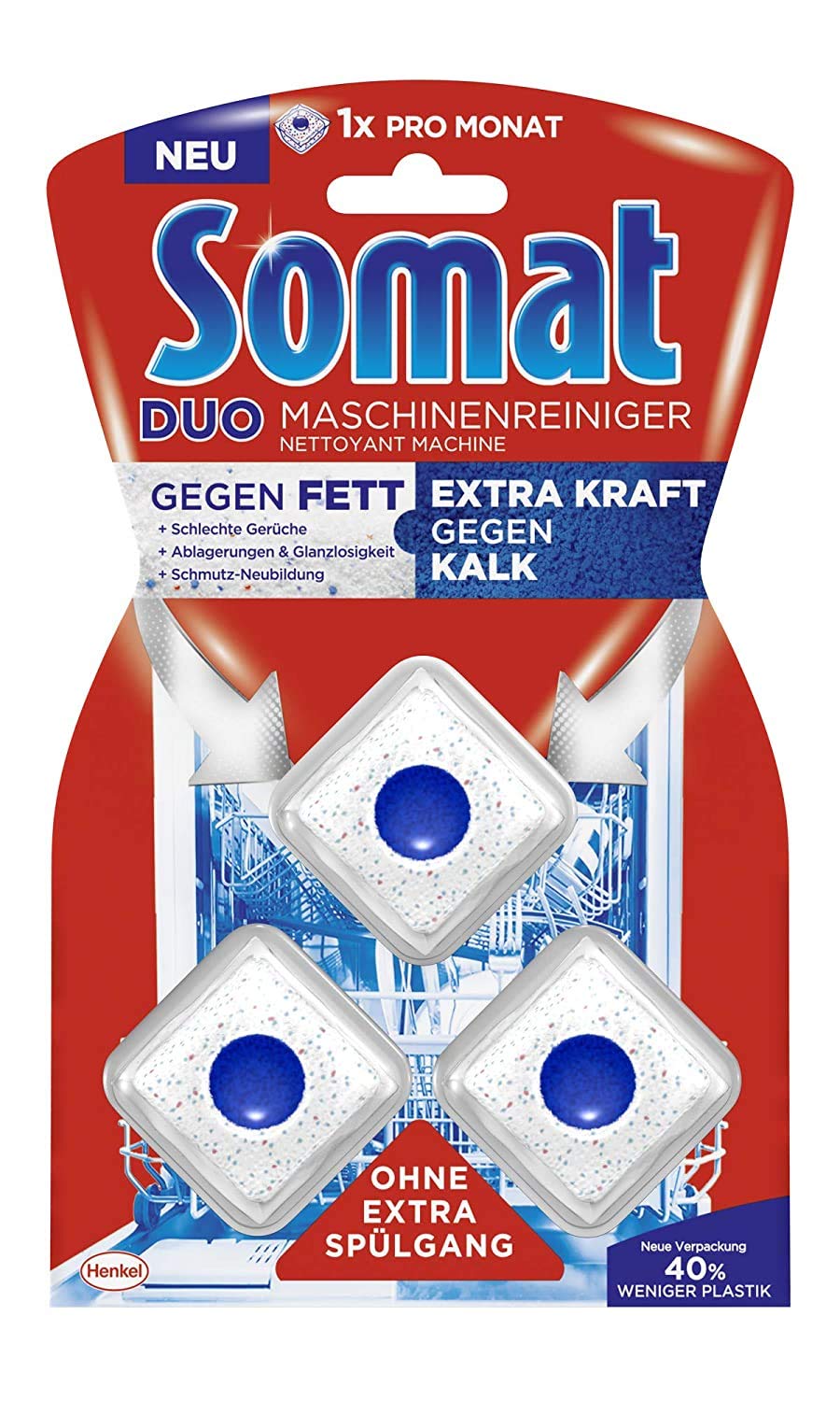 Somat Geschirrmaschinen SET + Tabs Spülmaschinen Reiniger Geschirrreinigung (1x 250 ml Intensiv Maschinenreiniger + 1x Duo Maschinenreiniger + 1x 150 Spülmaschinen-Tabs)