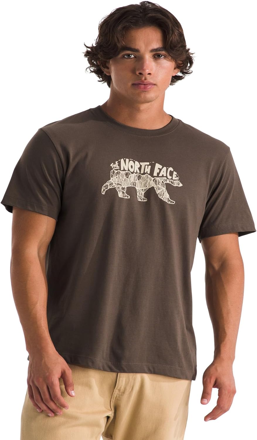 THE NORTH FACE Men's Evolution TNF Bear Short-sleeve Tee | Cotton Shirt With a Graphic Design, Set in Sleeves, Ribbed Collar