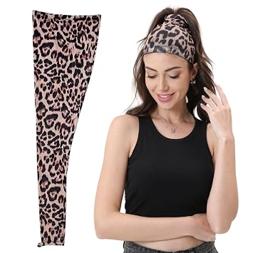 Upgrade 28 Inch Long Hair Weave Sleeve for Locs & Knotless Braids, Stretchy Wig Cap with Elastic Band, Breathable Mesh Hairnet for Crochet Bun Dreadlocks Leopard