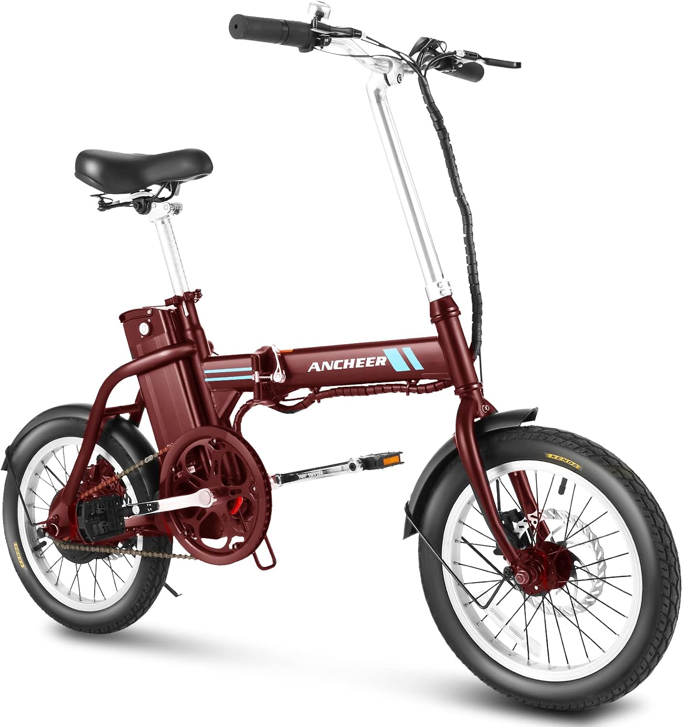 ANCHEER Folding Electric Bicycles, 16-inch Electric Bike with 8Ah Removable Battery, 15-30 Miles Range Power-Assist City Ebikes for Adults