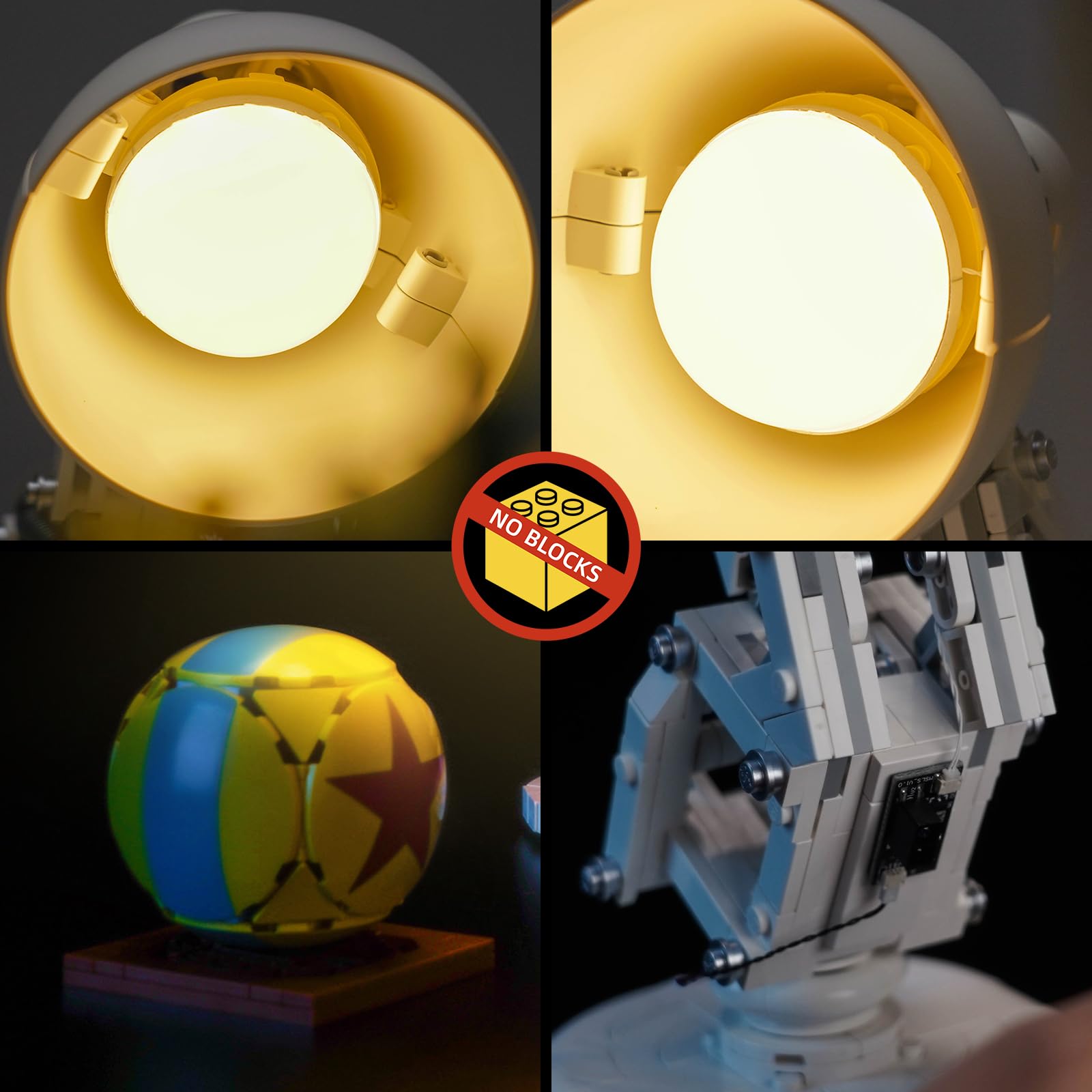 Wersja z zestawem do sterowania światłem kompatybilna z Lego 21357 Ideas Disney Pixar Luxo Jr. Zestaw oświetlenia LED do kreatywnych zabawek (nie Lego)