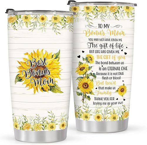 Miniatura 1 de AUSIURSW Regalo para mamá vaso de acero inoxidable de 20 onzas, taza de viaje para la mejor mamá con tapa, taza de café aislada al vacío de doble