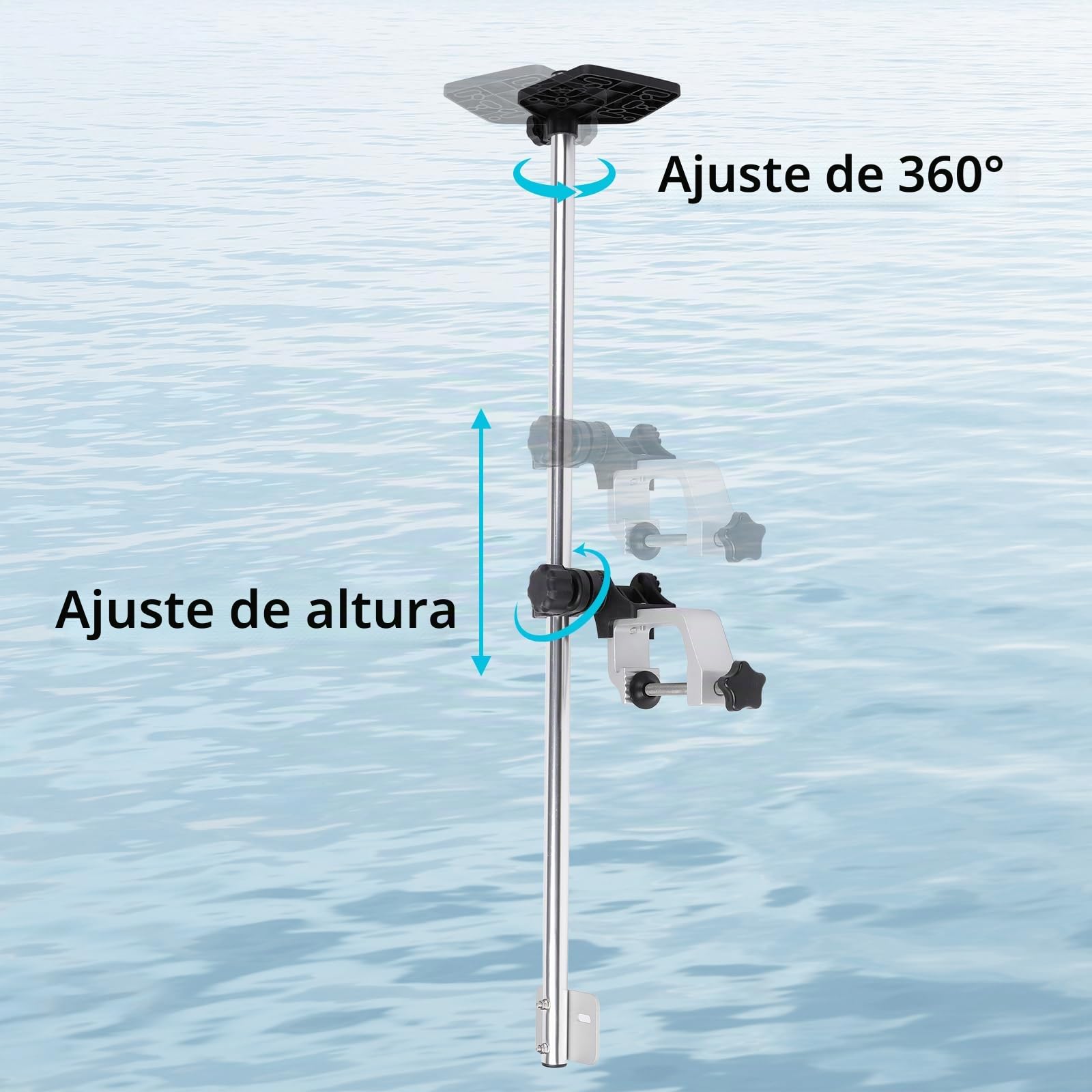 Soportes para buscador de peces para barco, soportes de montaje para buscador de peces, soporte electrónico marino para kayak, placa de montaje universal para barco, canoa, kayak