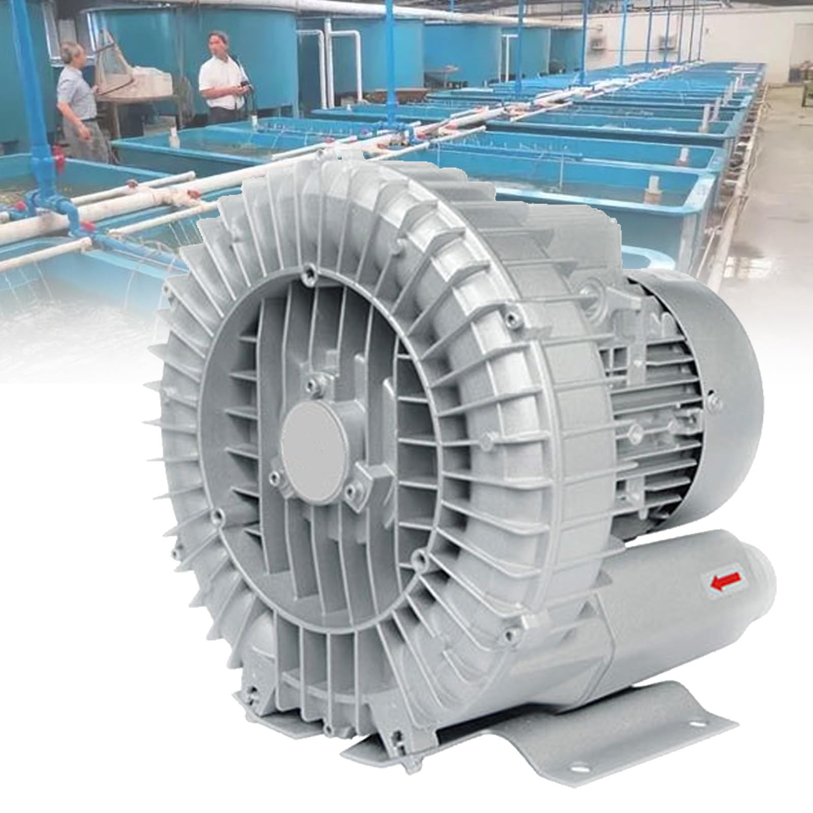 Genérico Soplador de Anillo de vórtice de Alta presión de 220 V/380 V, Bomba de vacío regenerativa para aireación de Aguas residuales, estanques de Peces de Acuario, 550 W, Bomba de Aire eficiente pa