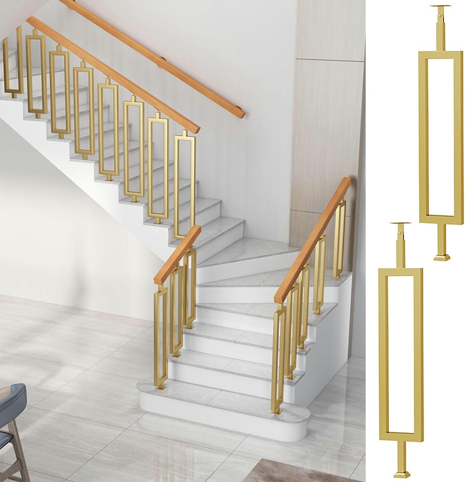 Balustres pour escalier sans entretien de 88 cm en composite pour rampe et terrasse