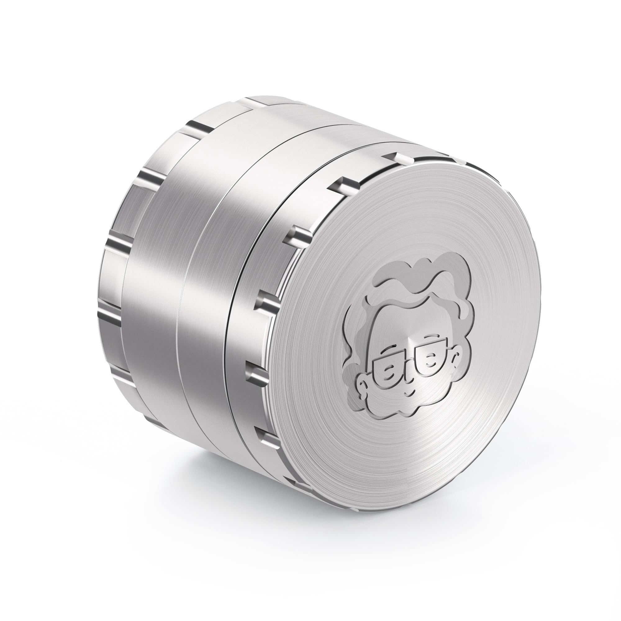 Granny's® Edelstahl Grinder in ⌀ 63 mm | 4-teilig | Kräutermühle Groß & Höchste Verarbeitungsqualität | Stainless Steel | High-End