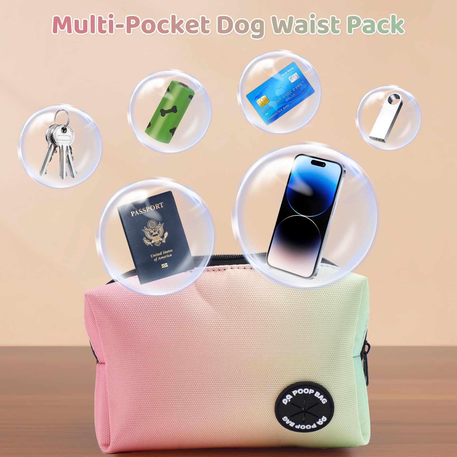 Laisse élastique rétractable mains libres à double poignée avec bordure réfléchissante, ceinture réglable pour promener le chien, course à pied, randonnée – Laisse en nylon durable pour chiens