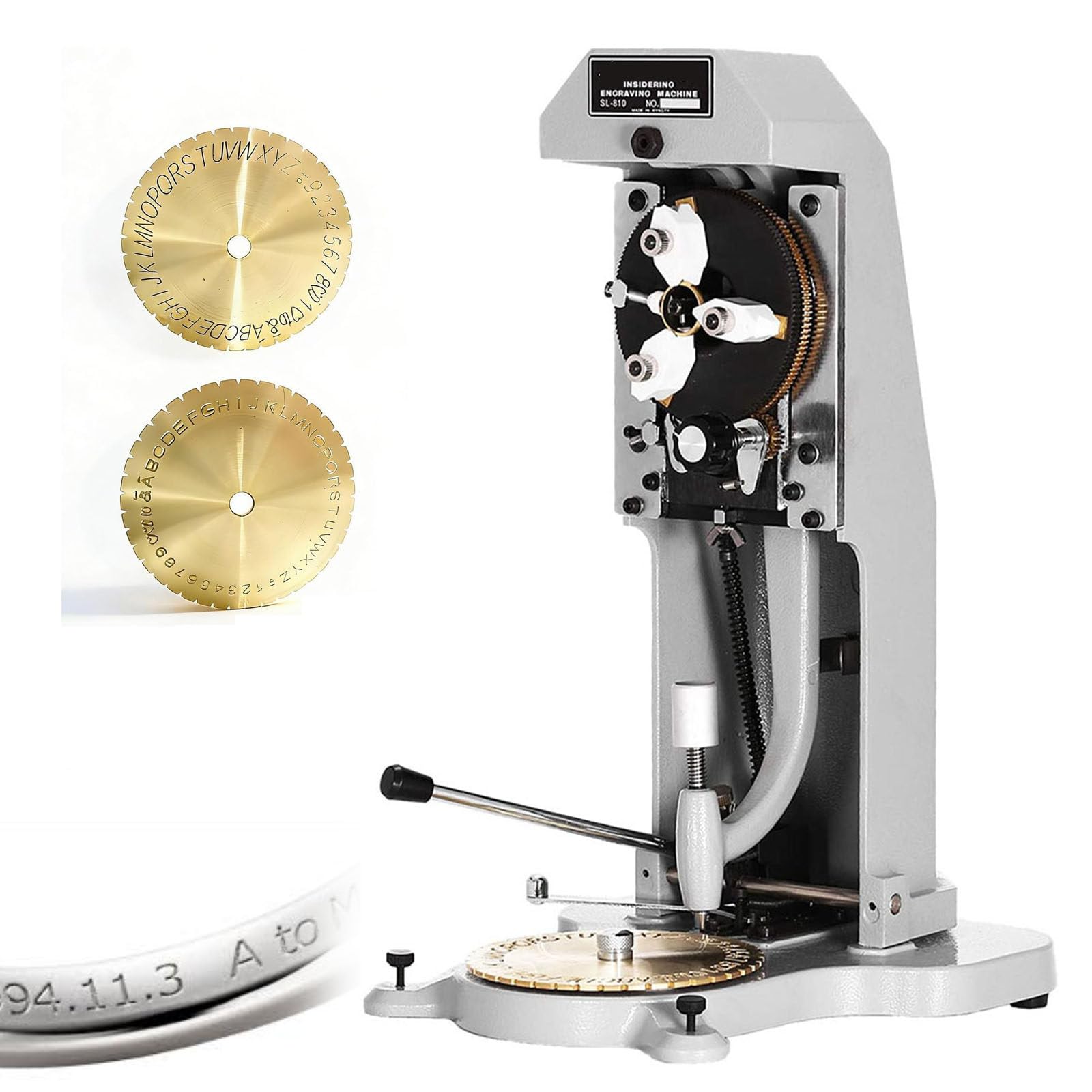 ZHJOPP Double Sided Dial Ring Engraver,Inside Ring Engraving Machine,1.5mm-2.0mm Letter Block,Ring Engraver for Rings Inner Engraving