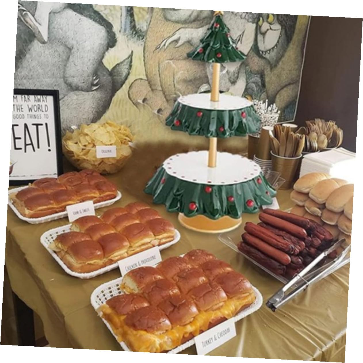 IMIKEYA Bandeja para Alimentos de Resina Resistente Diseño Navideño Forma de Árbol de Navidad Plato para Frutas y Dulces Adecuado para Fiestas y Decoración Festiva