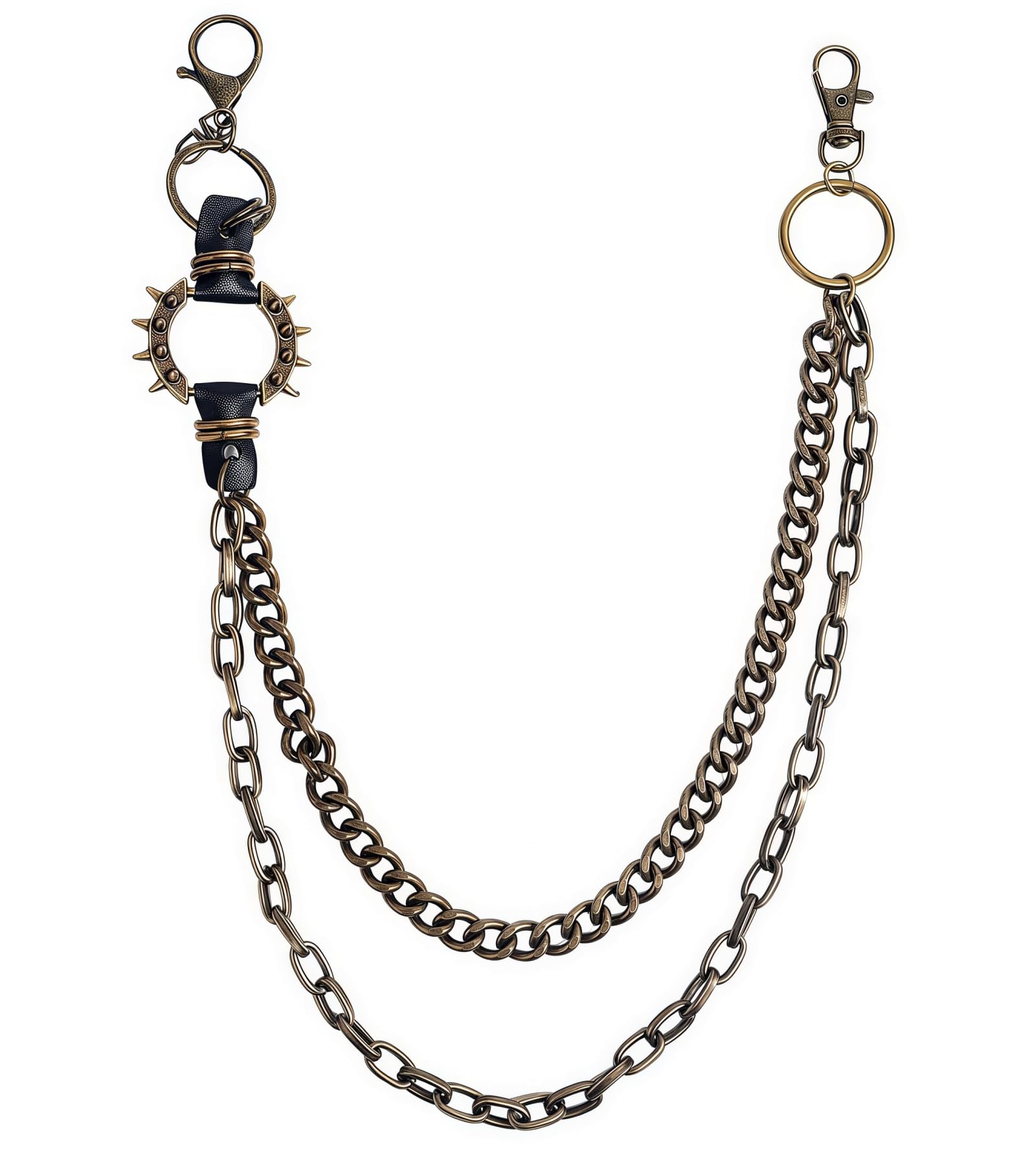 Spiked Punk Pants Chain - Double Layer Goth Wallet Chain for Jeans