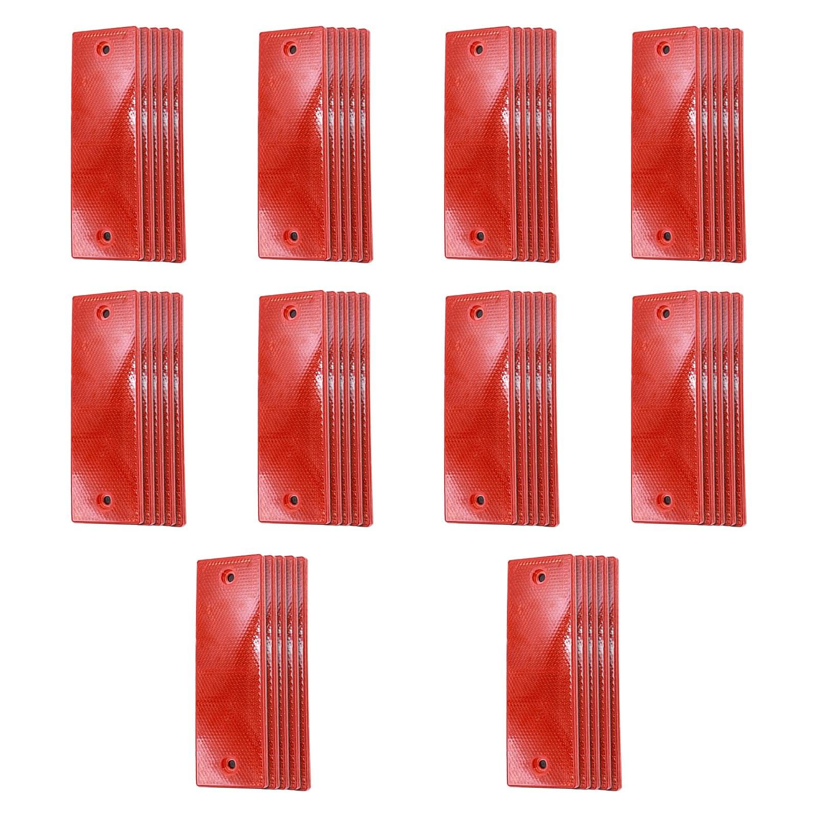 Bande Réfléchissante Autocollante Rouge 50 Pcs pour Plaque de Signalisation Voiture Sécurité
