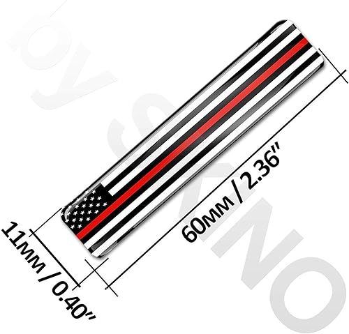 Miniatura 2 de 2 calcomanías de silicona en forma de cúpula 3D, Estados Unidos de América, línea roja fina, bandera de apoyo de bomberos nacional americano, casco