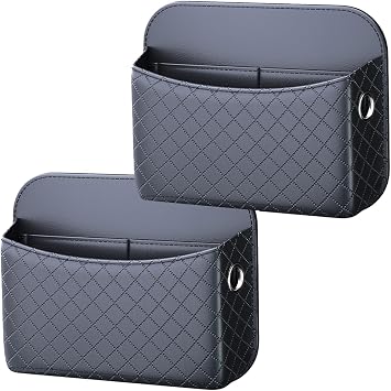 2 PCS Car Seat Side Storage Pocket Organizer Holder for Auto Door, Console, Vehicle Seat Gap Filler Tray Bag for Phone, Pen, Key, Sunglass, Invoice, Car Registration, Notepad, Card, USB Data Line